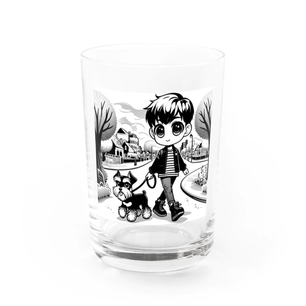 お仕事行きますかねの愛犬とお散歩 Water Glass :front