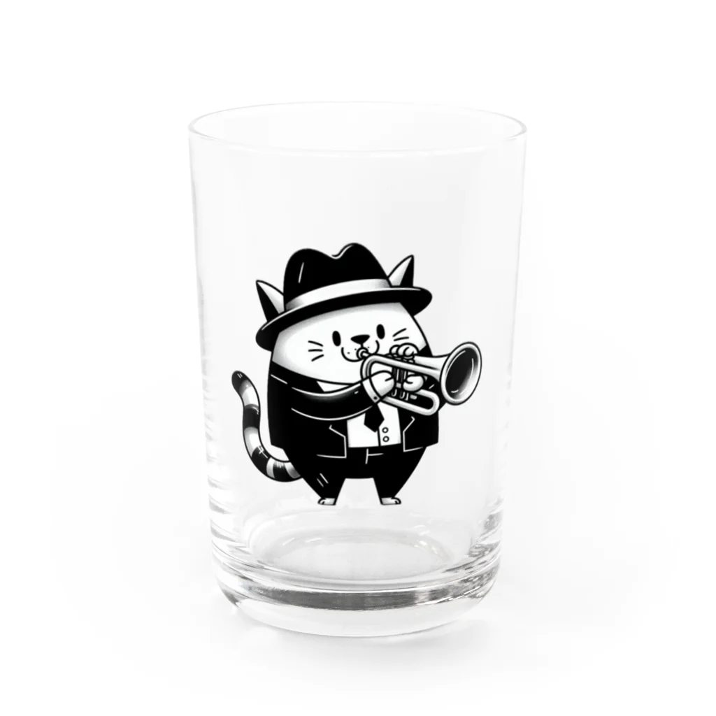 age3mのジャズキャット Water Glass :front