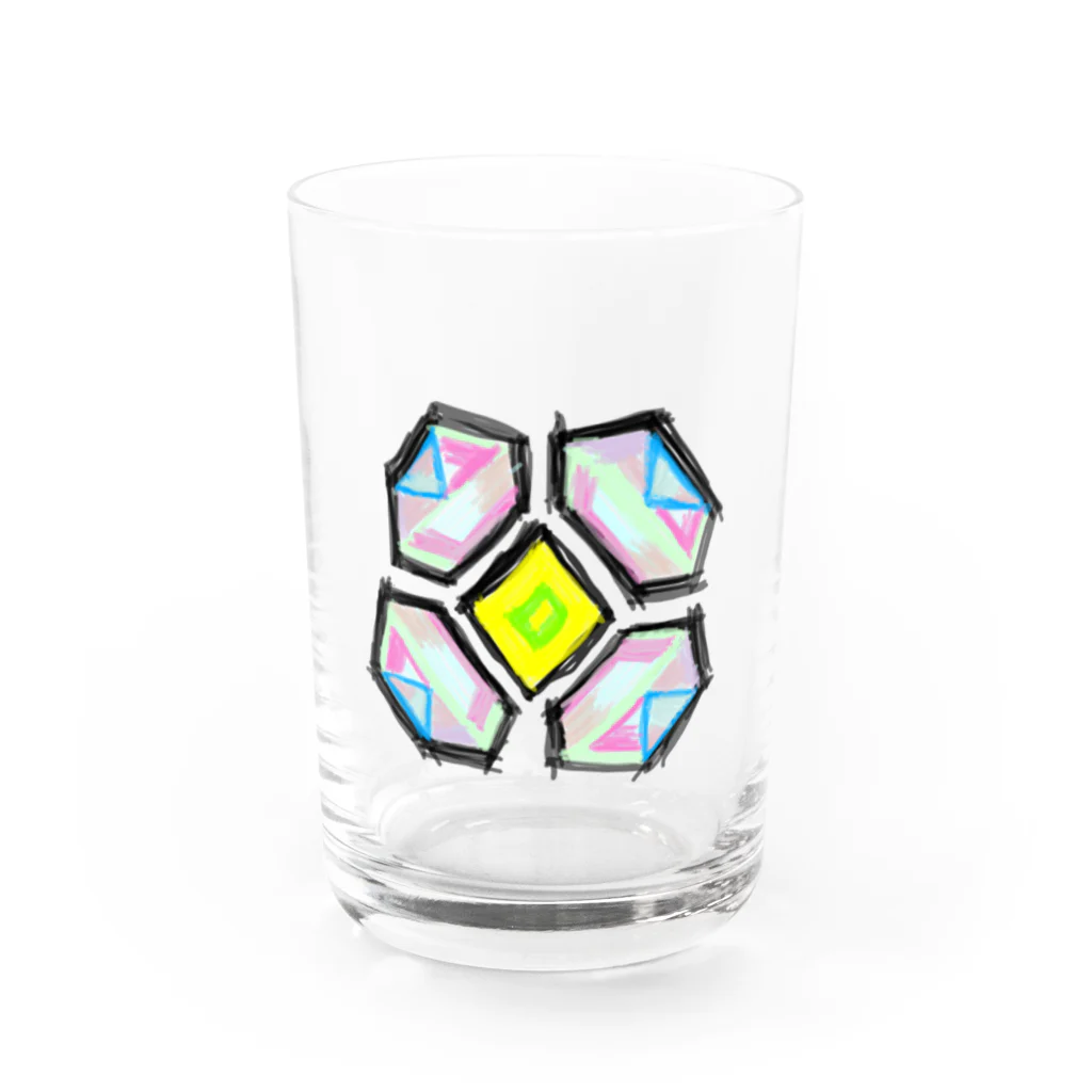 令和のくまさんのHeard Flower Water Glass :front