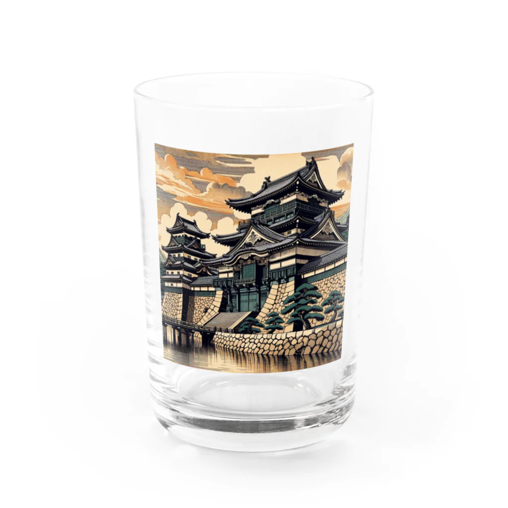 Hey和の二条城　世界遺産　絵画 Water Glass :front