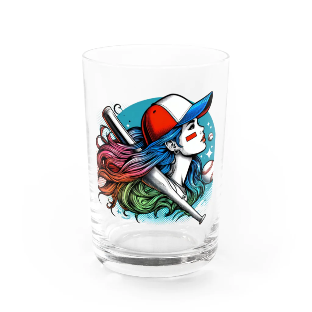 momonekokoの野球GIRL Water Glass :front