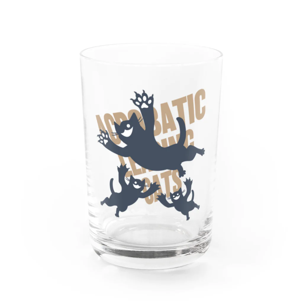 AckeeWolf Art Shopのジャンプ猫 Water Glass :front