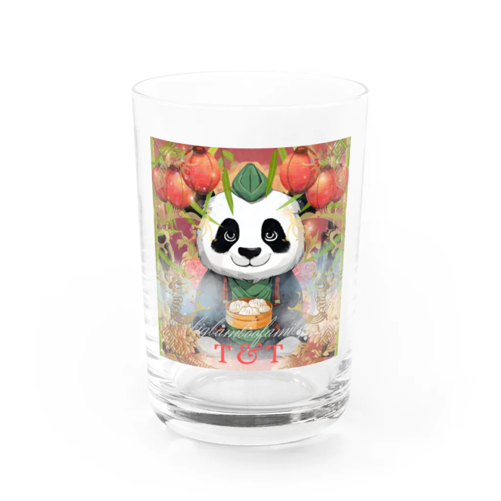 bigbamboofamilyのパンダの一休み　小籠包 Water Glass :front