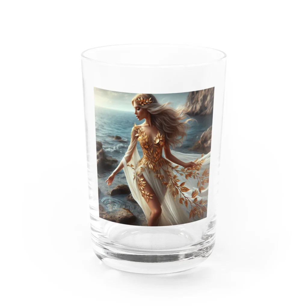 namidamakiの夏の海辺と女神 Water Glass :front