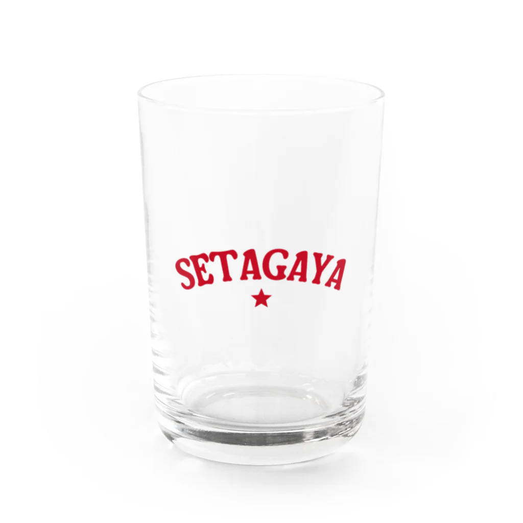 せたが屋さんの世田谷グッズ　レッドロゴ（setagaya item） Water Glass :front