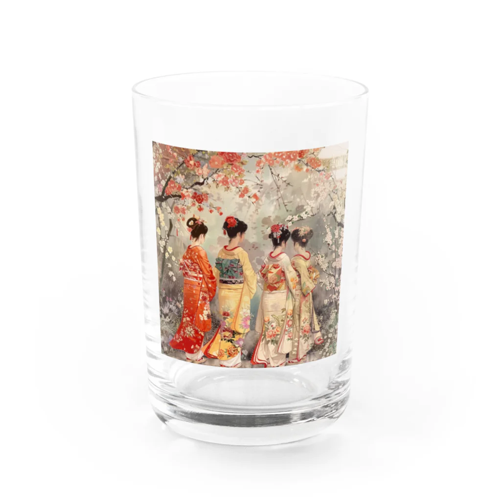 AQUAMETAVERSEの優雅な花見桜の花満開　なでしこ1478 Water Glass :front