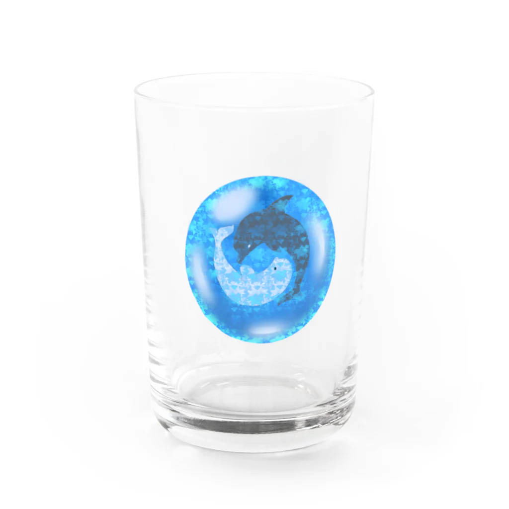 aqua_bioの太陰大極イルカの宝石 Water Glass :front