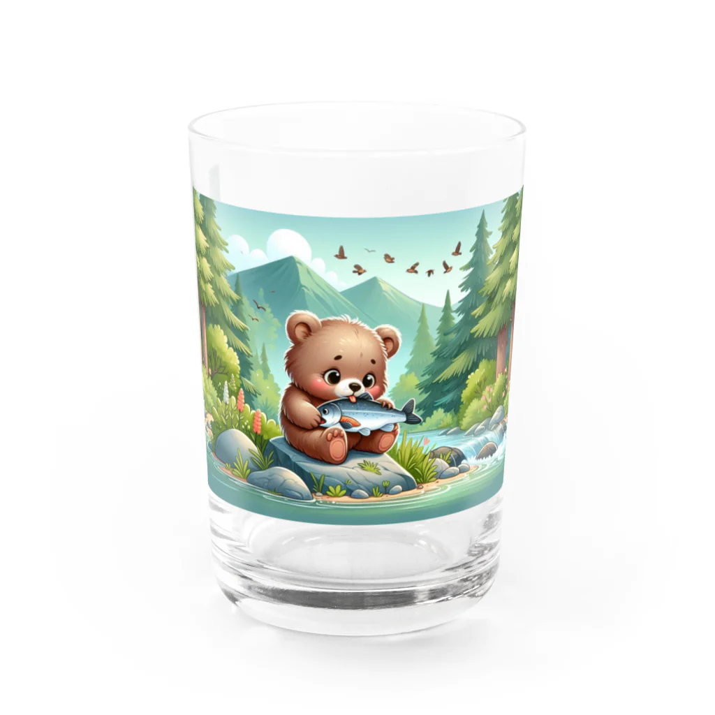 りおりるんの小熊 Water Glass :front