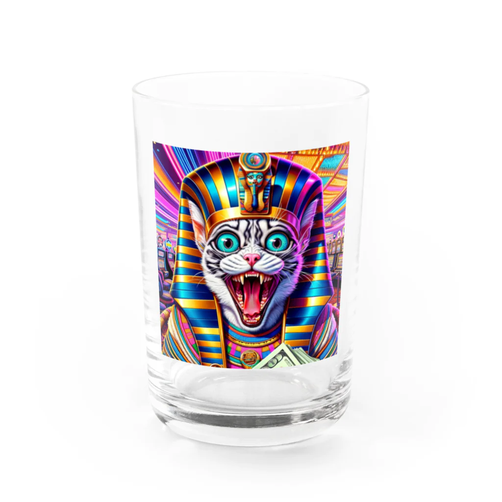 funny-itemsの一攫千金猫 Water Glass :front
