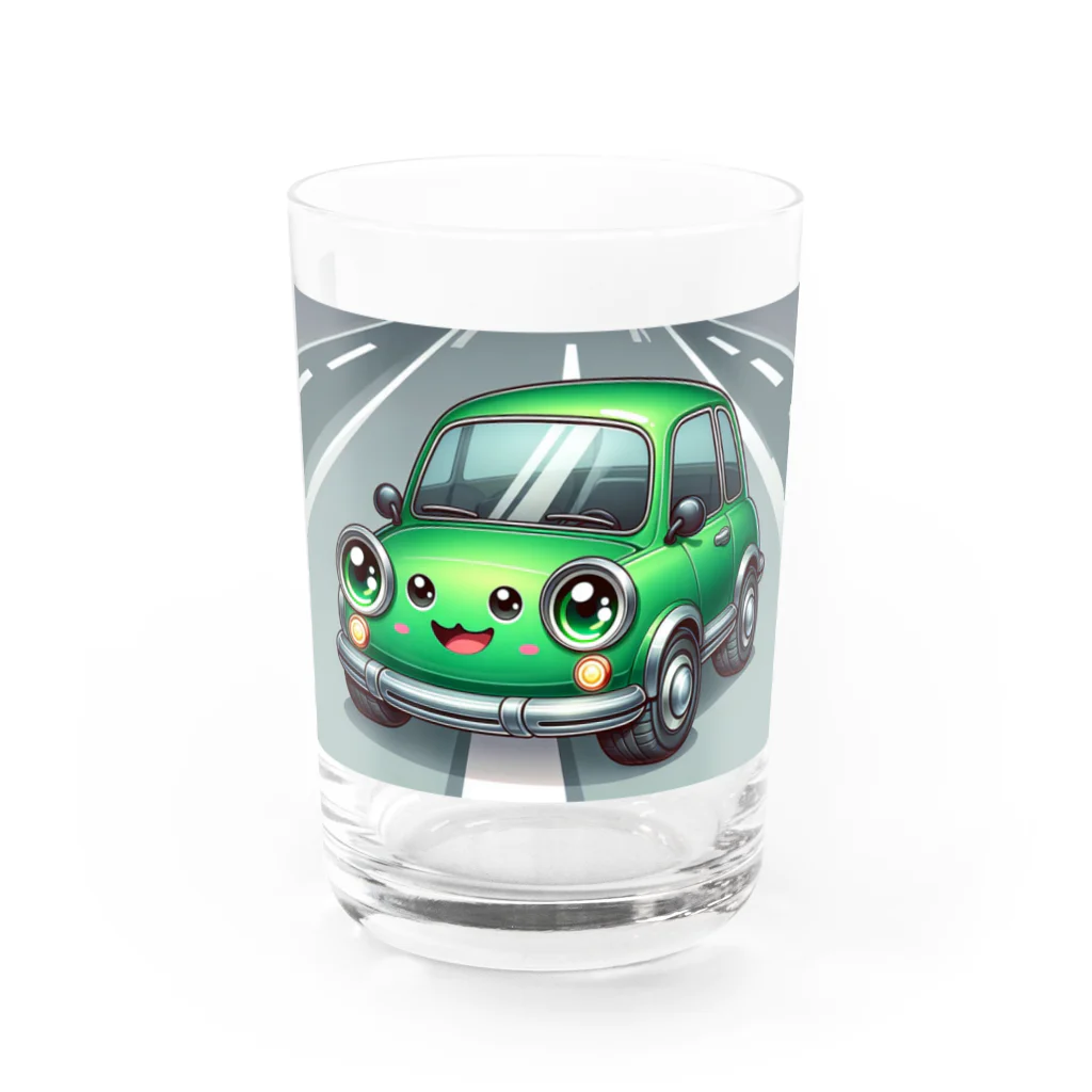 kawadangoのかわいい緑の車 Water Glass :front