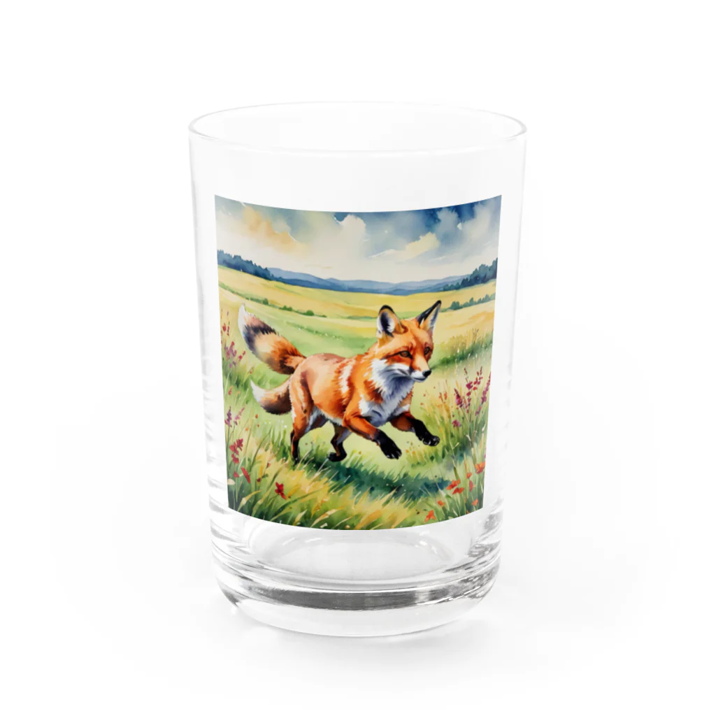 Rei_sellの駆けるキツネ Water Glass :front