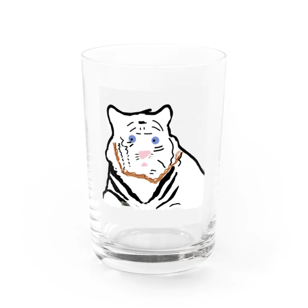 kuroppyiのホワイトタイガー Water Glass :front