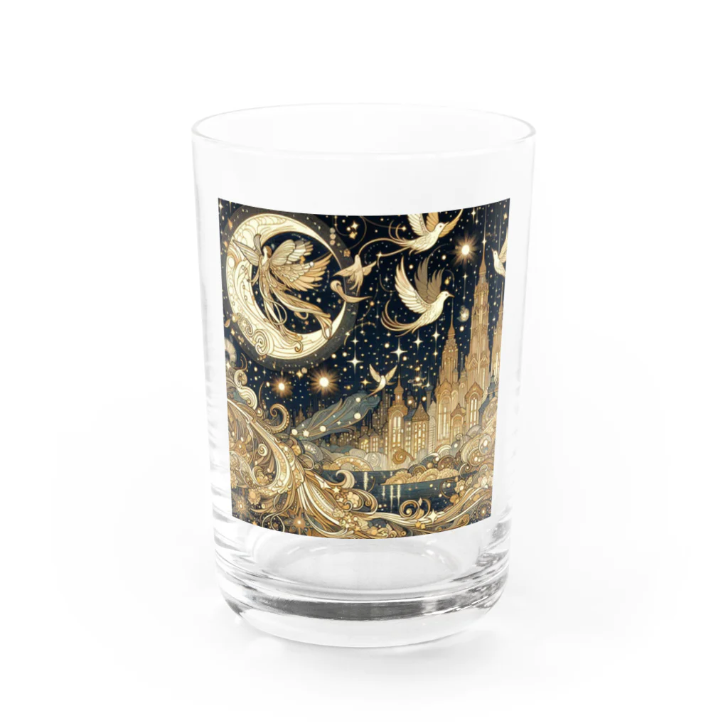 nico251の光り輝く金色の夜 Water Glass :front