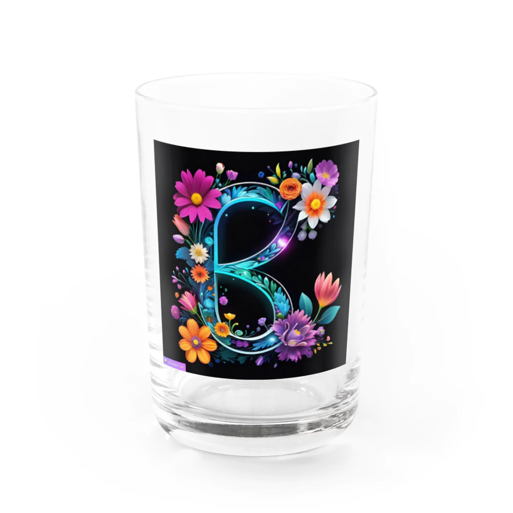 -sorairo-のイニシャル・B Water Glass :front