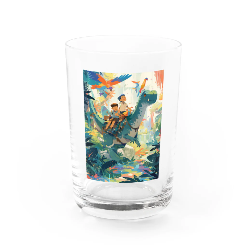 AQUAMETAVERSEの恐竜とジヤングル探検　なでしこ1478 Water Glass :front