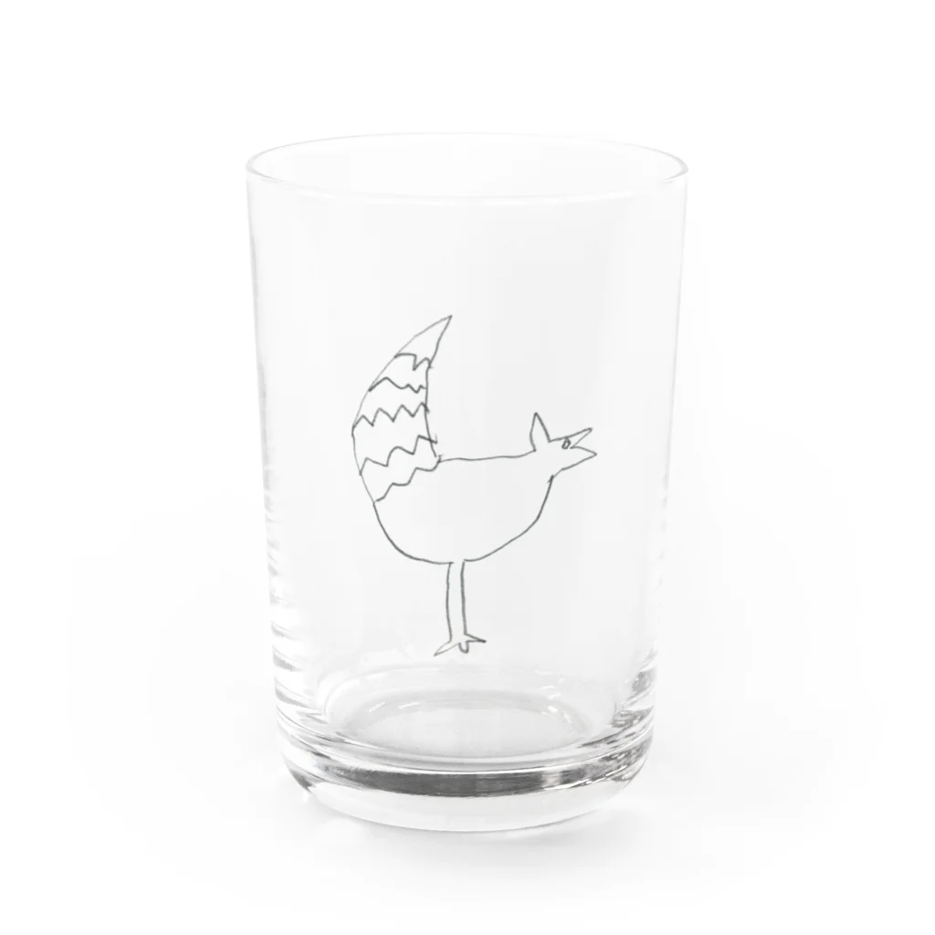 我が家の画伯たちのむぎちゃんのプテラノドン Water Glass :front