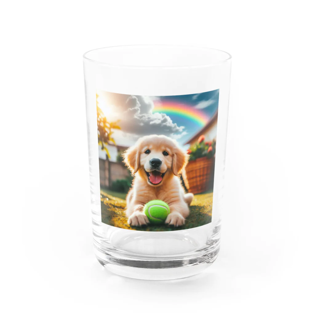 アニマルペイントの犬のグッズ Water Glass :front