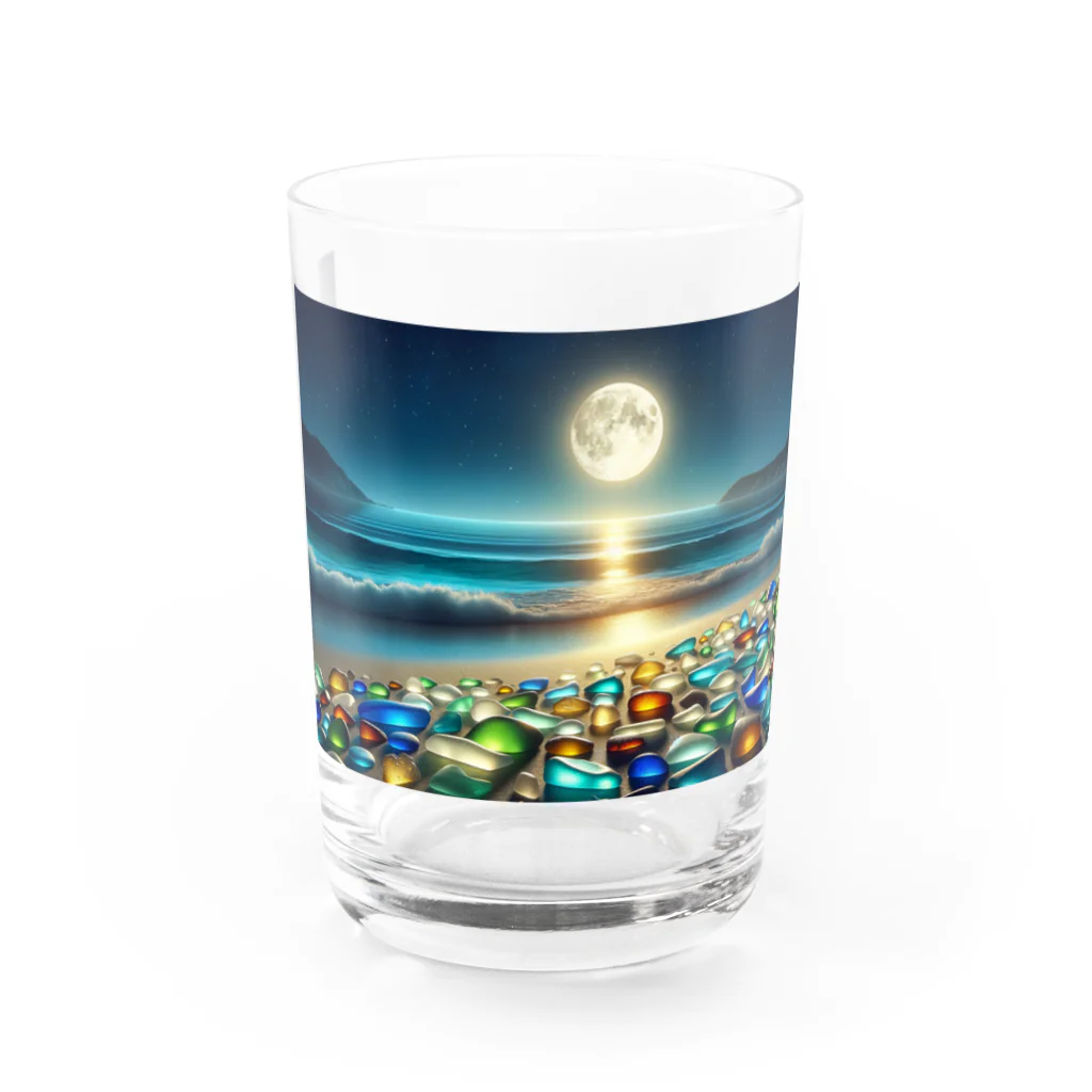 yunakiziの夜に輝くシーガラス Water Glass :front