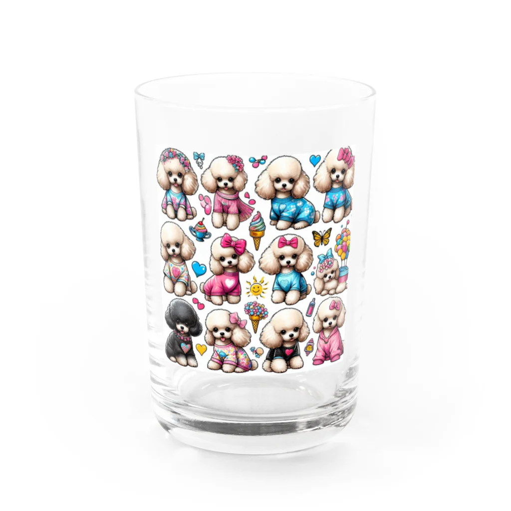 アニマルペイントの犬のグッズ Water Glass :front