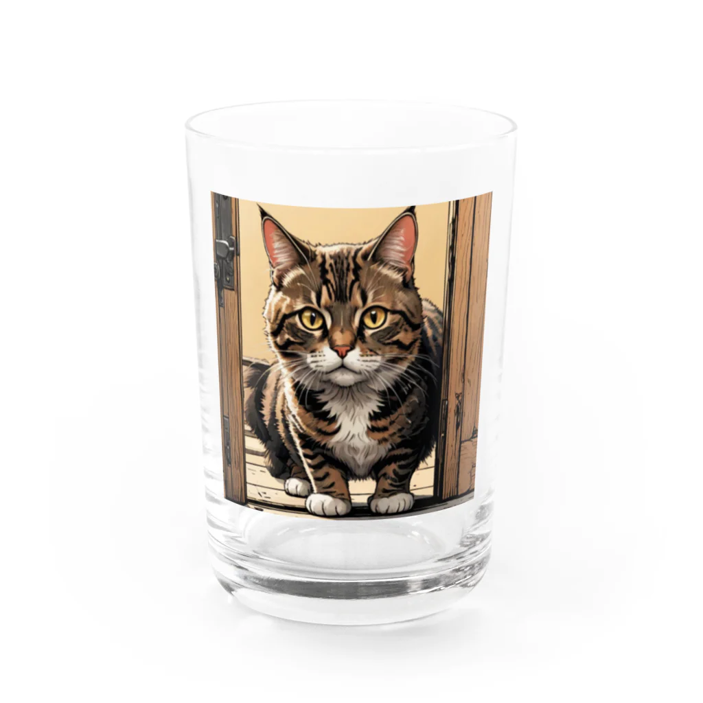 manaco-の覗き猫ちゃん Water Glass :front