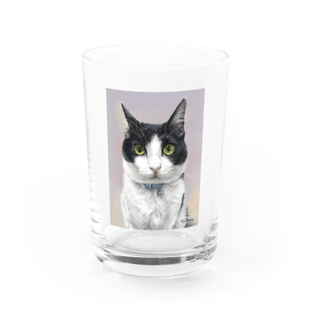 kinako-japanのハチワレ　凪ちゃん Water Glass :front