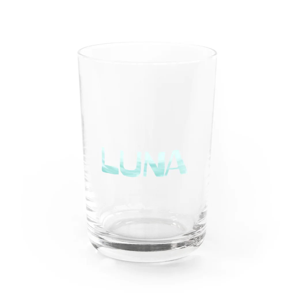 めいちゃんのLUNAロゴ Water Glass :front