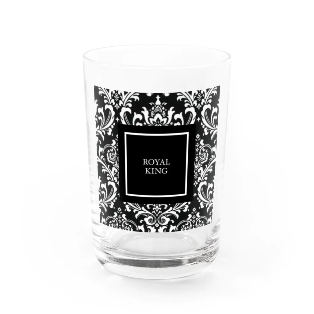 ROYAL PrincessのROYAL KINGダマスク柄BLACK Water Glass :front