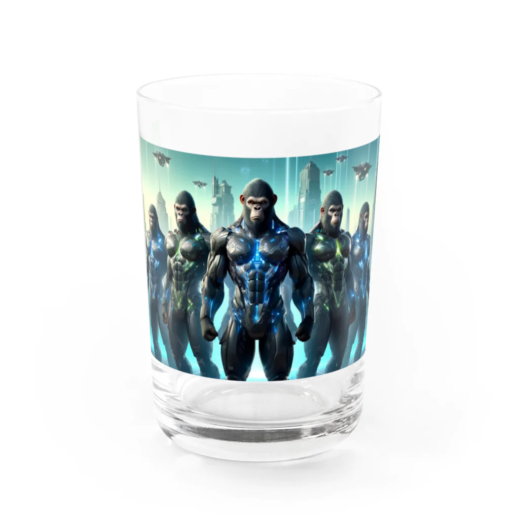 Animal_hero-457_AsukaYamamotoの未来のヒーローに変身したゴリラ Water Glass :front