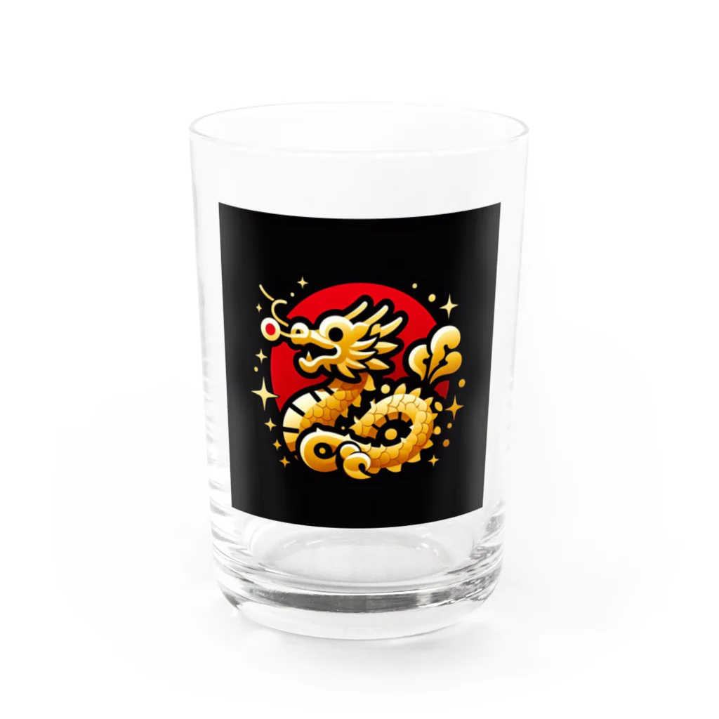 幸福龍神の幸運を呼ぶ金龍ちゃん🐉 Water Glass :front