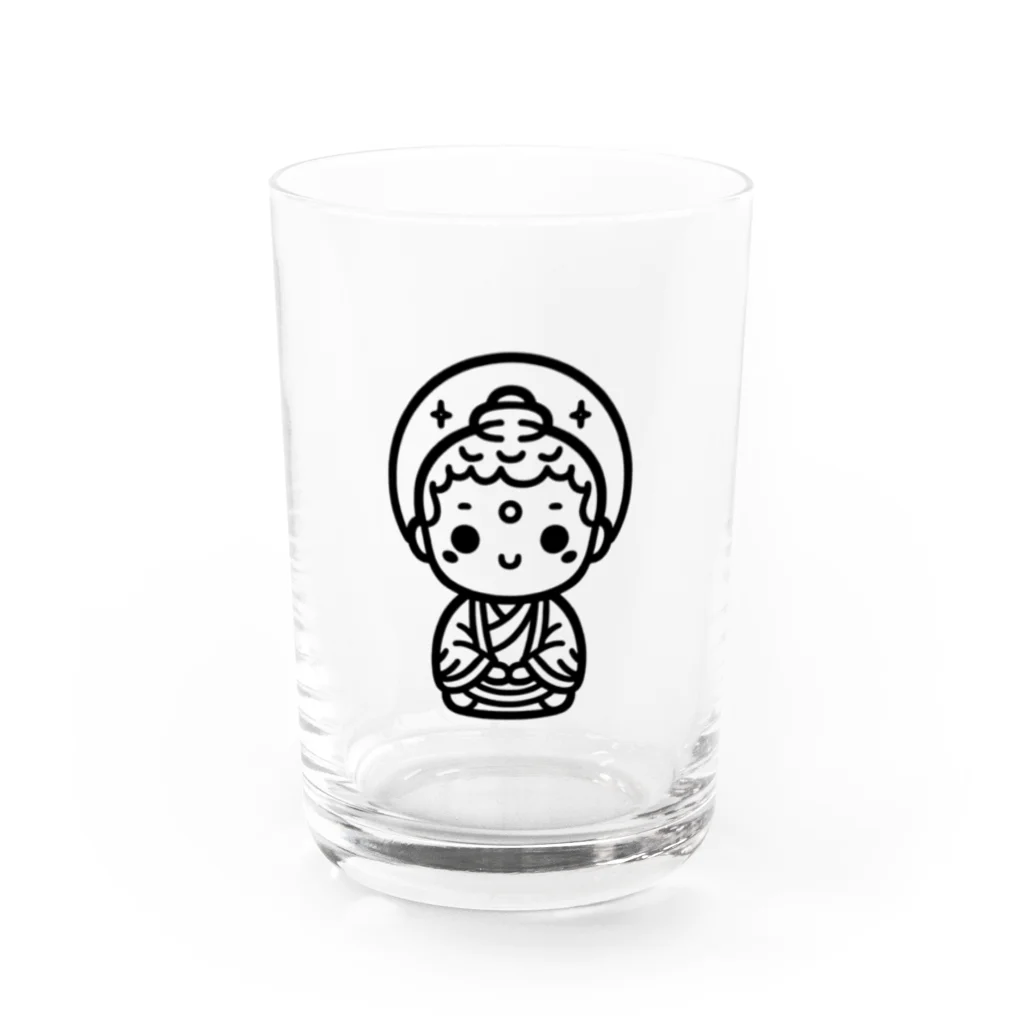 BOSATUのかわいい菩薩のシンプルイラスト グラス前面