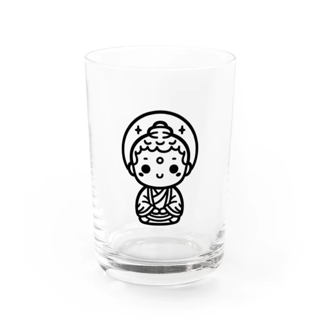 BOSATUのかわいい菩薩のシンプルイラスト Water Glass :front