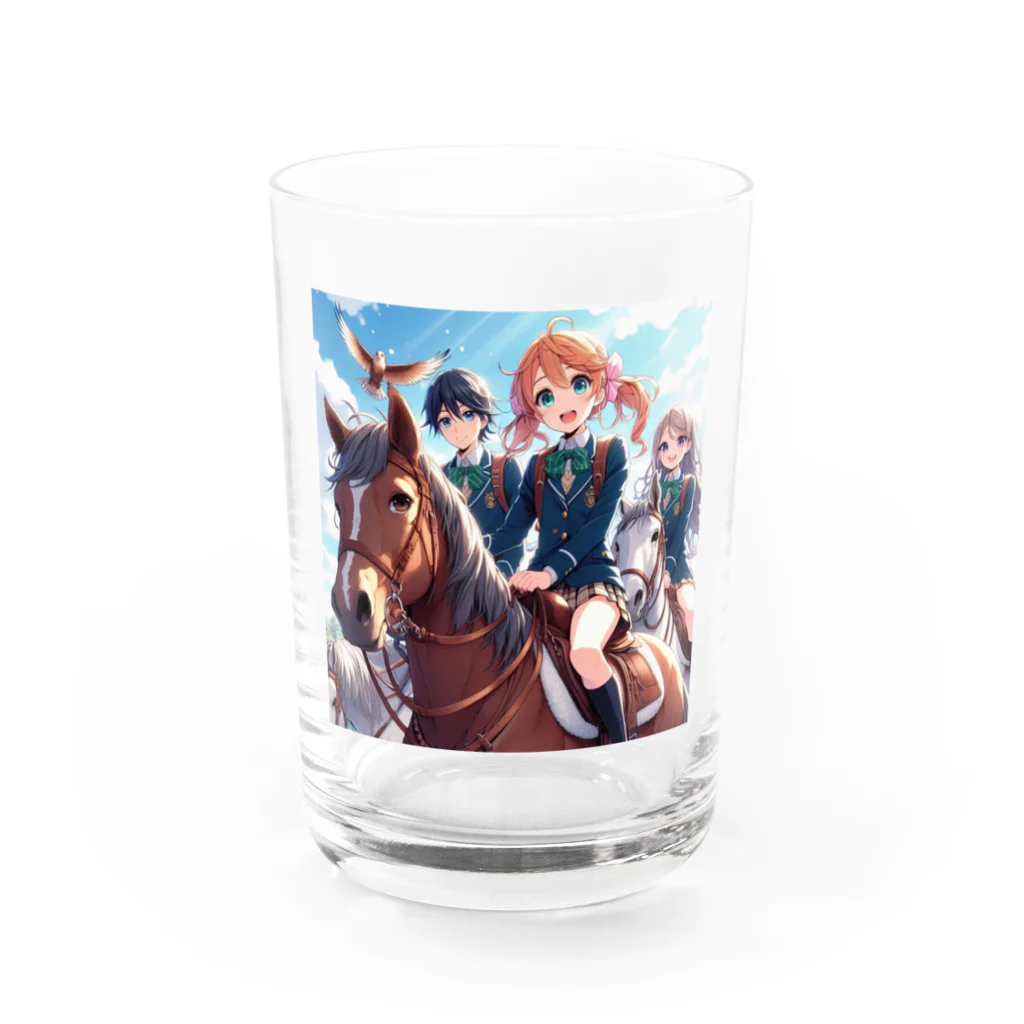 SWQAの馬で通学する仲間たち Water Glass :front