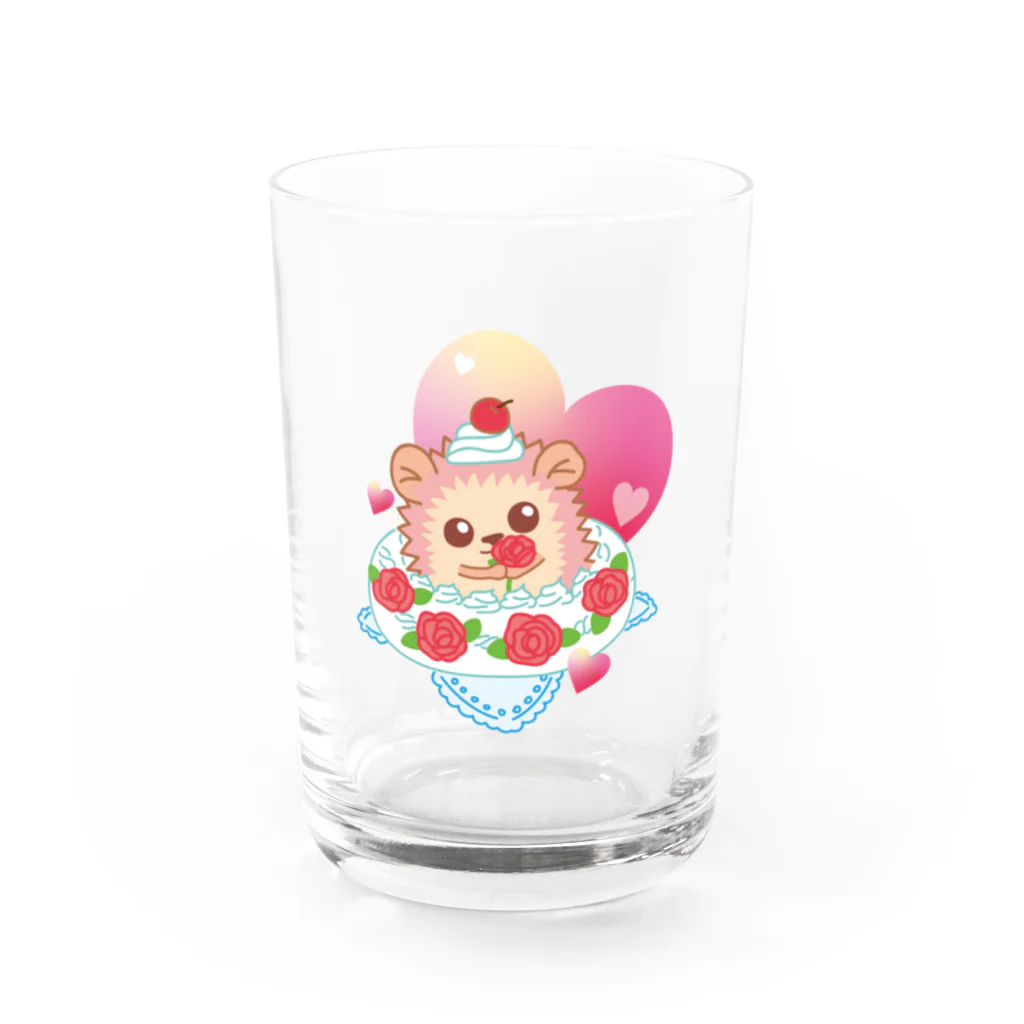 さちあきのおみせのローズケーキハリネズミ Water Glass :front