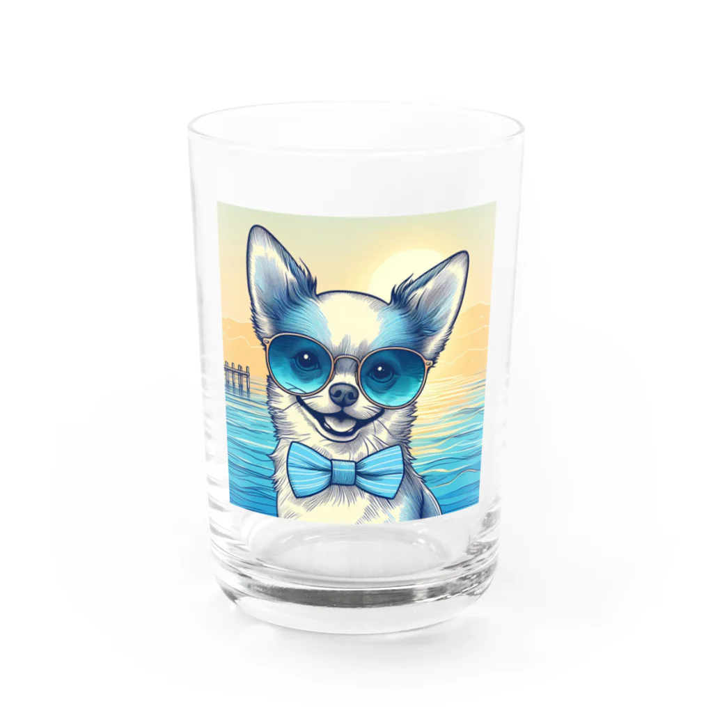 ちゃび助のメガネ犬 Water Glass :front