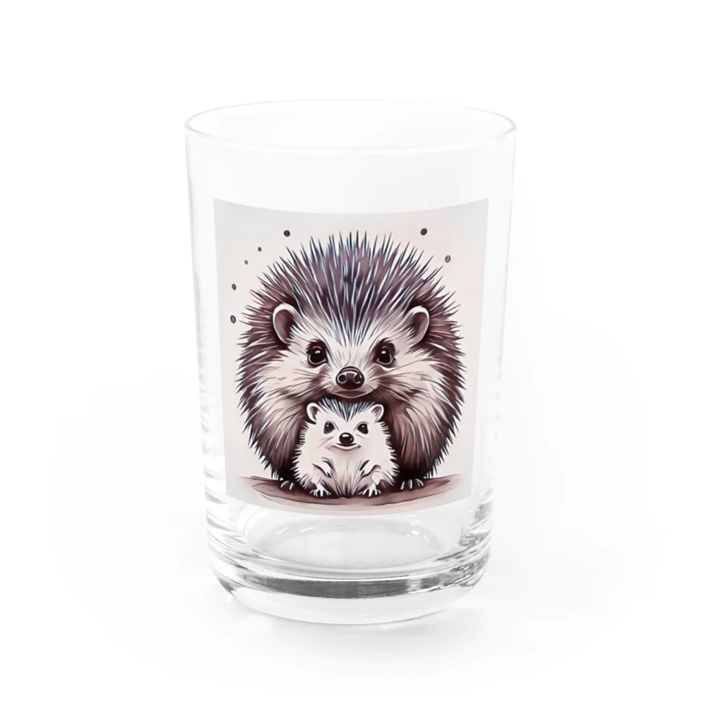 kizuna_koboのHedgehog family Water Glass :front