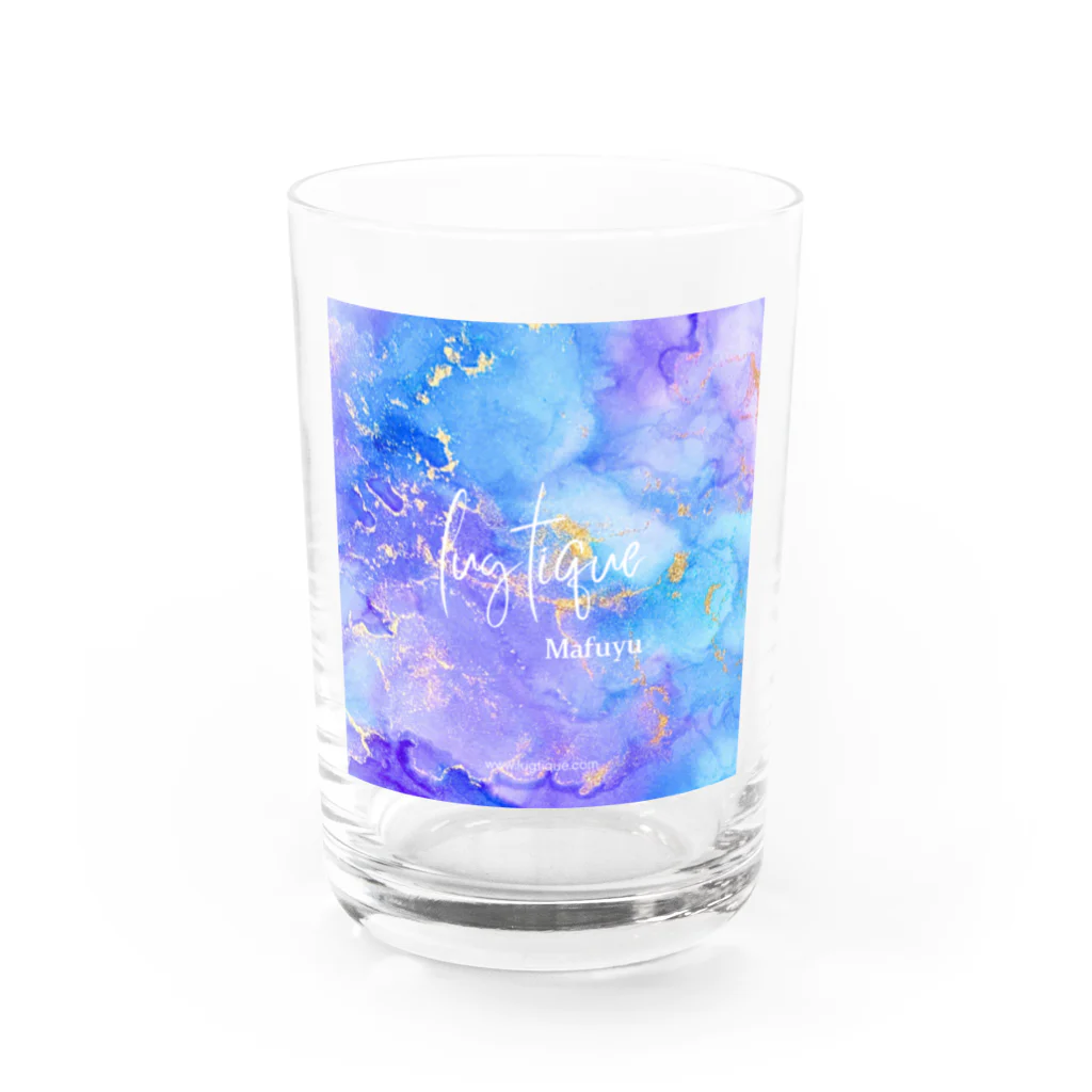 Mafuyuの手描きアートのルミナス手描き水彩画アート Water Glass :front