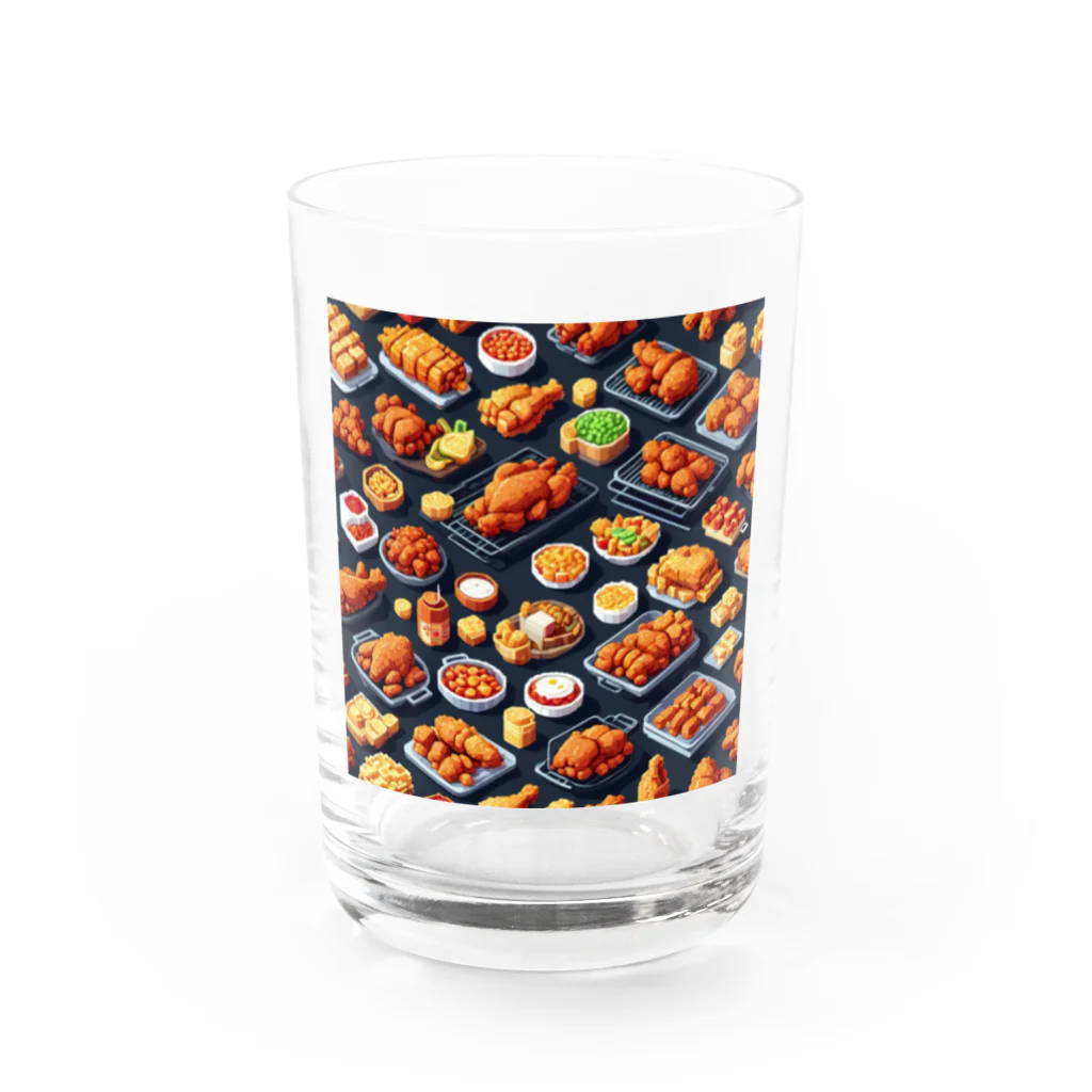 ドット絵賢者のドット絵シリーズ９チキン祭りゴージャスver. Water Glass :front