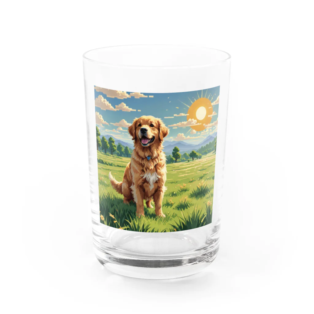 AI副業屋のショウのドット絵のゴールデンレトリバー Water Glass :front