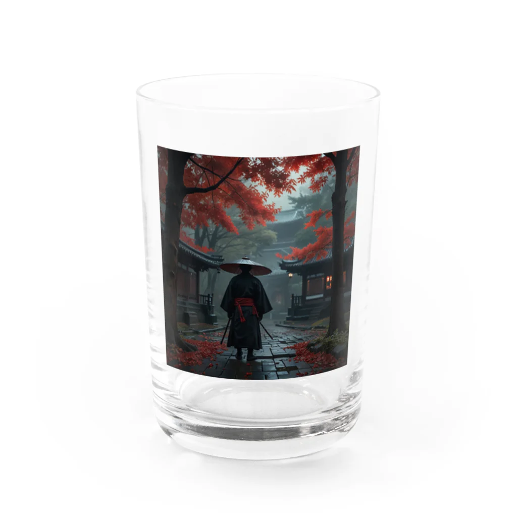 中村マコトの雨の中の侍 Water Glass :front