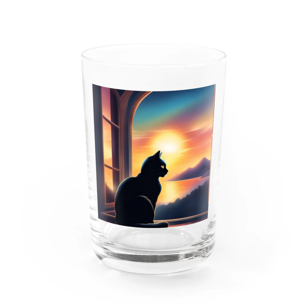 ゲルの黒猫 黒ちゃん Water Glass :front