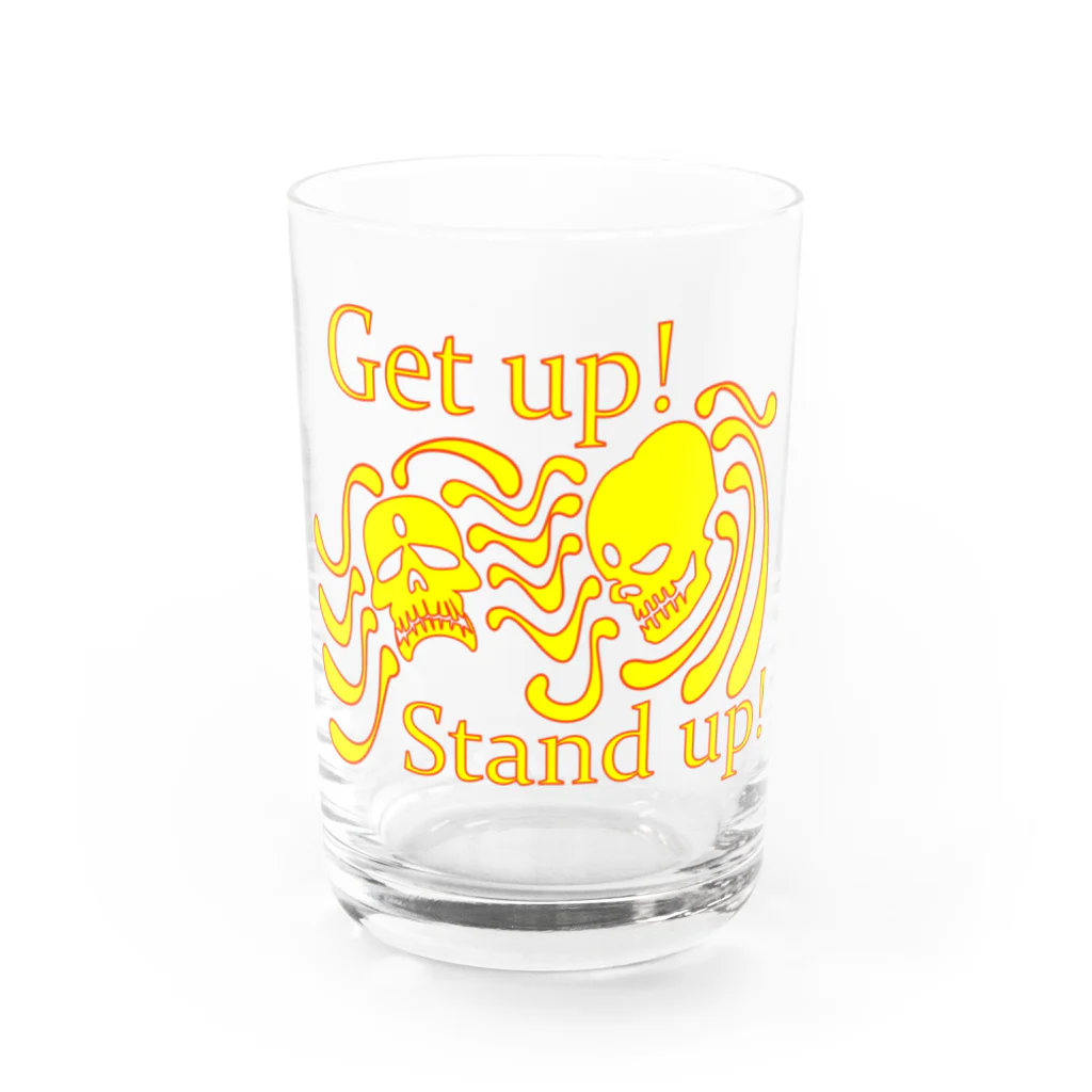 『NG （Niche・Gate）』ニッチゲート-- IN SUZURIのGet up! Stand up!（黄色） Water Glass :front