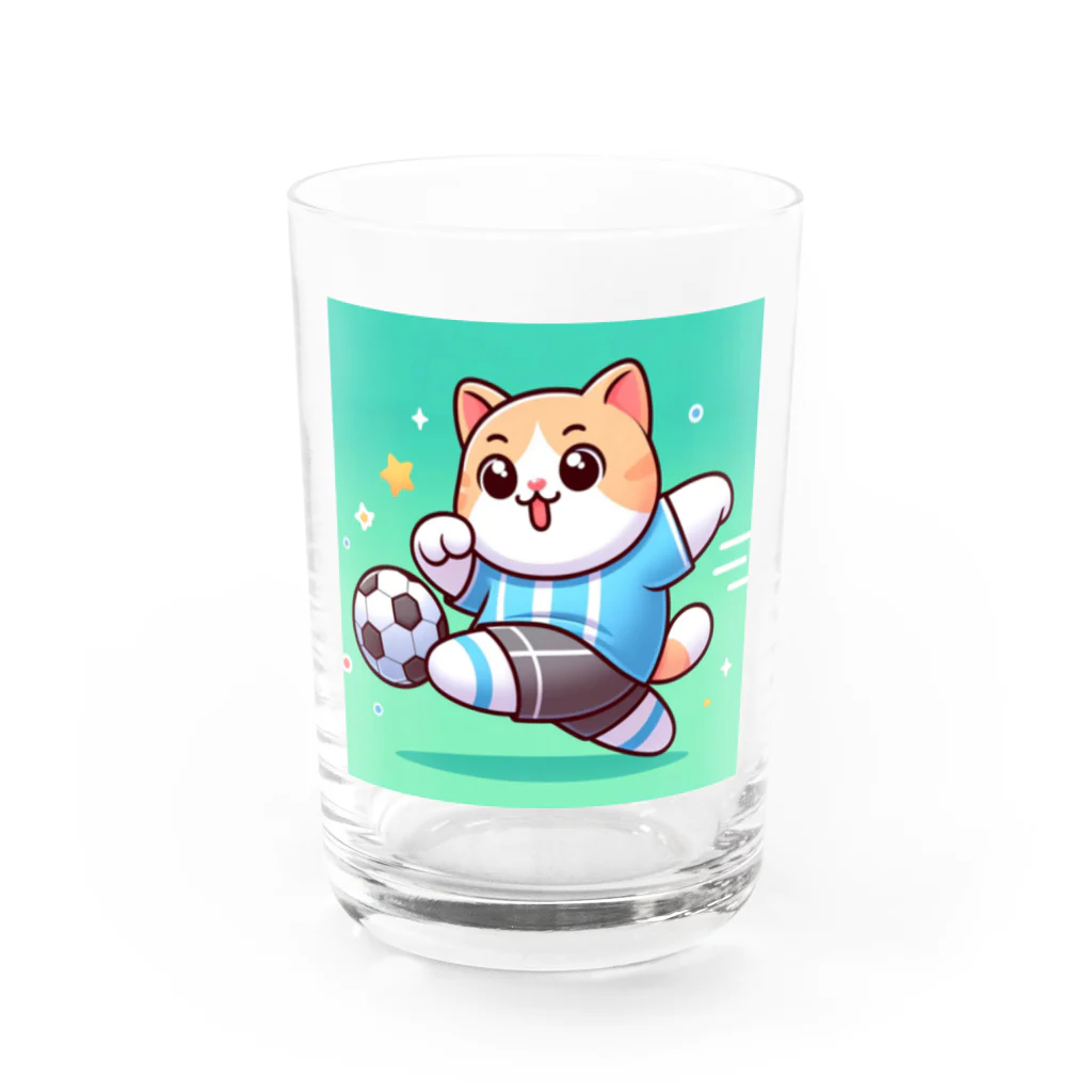 statham2865のシュートをする猫 Water Glass :front