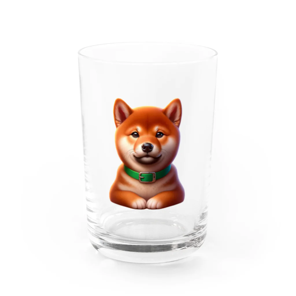 柴楽のフレンドリーな柴犬 Water Glass :front