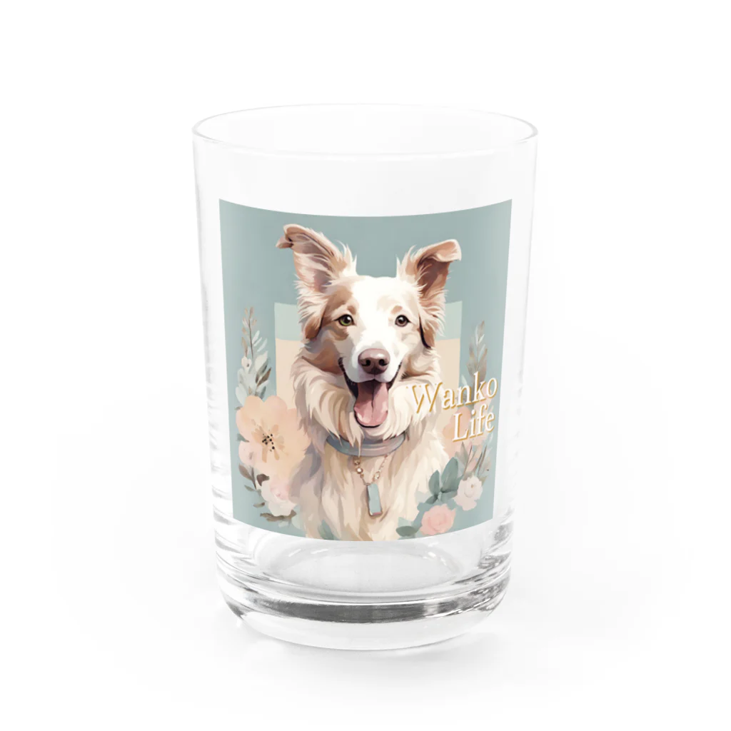 Ellieのボーダーコリーのオシャレライフ Water Glass :front