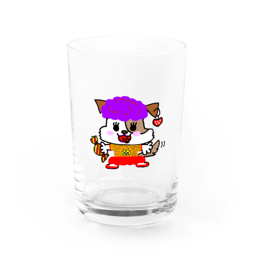 なんかクセになる販売店『あきょん』の大阪のオバワンちゃん Water Glass :front