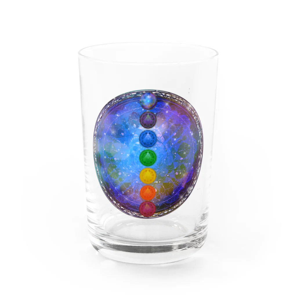 💖宇宙整体♪🌈♪こころからだチャンネル♪💖の宇宙曼荼羅　cakra version Water Glass :front