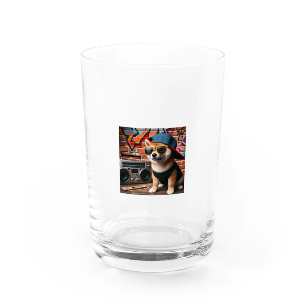 _ilka_の柴犬のヒップホップ Water Glass :front