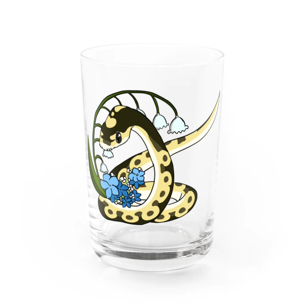 Nyoppuの蛇のぷにちゃん、スズラングラス Water Glass :front