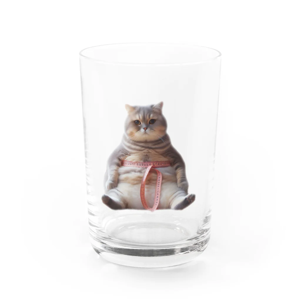 zatto_00のダイエット中の猫 Water Glass :front