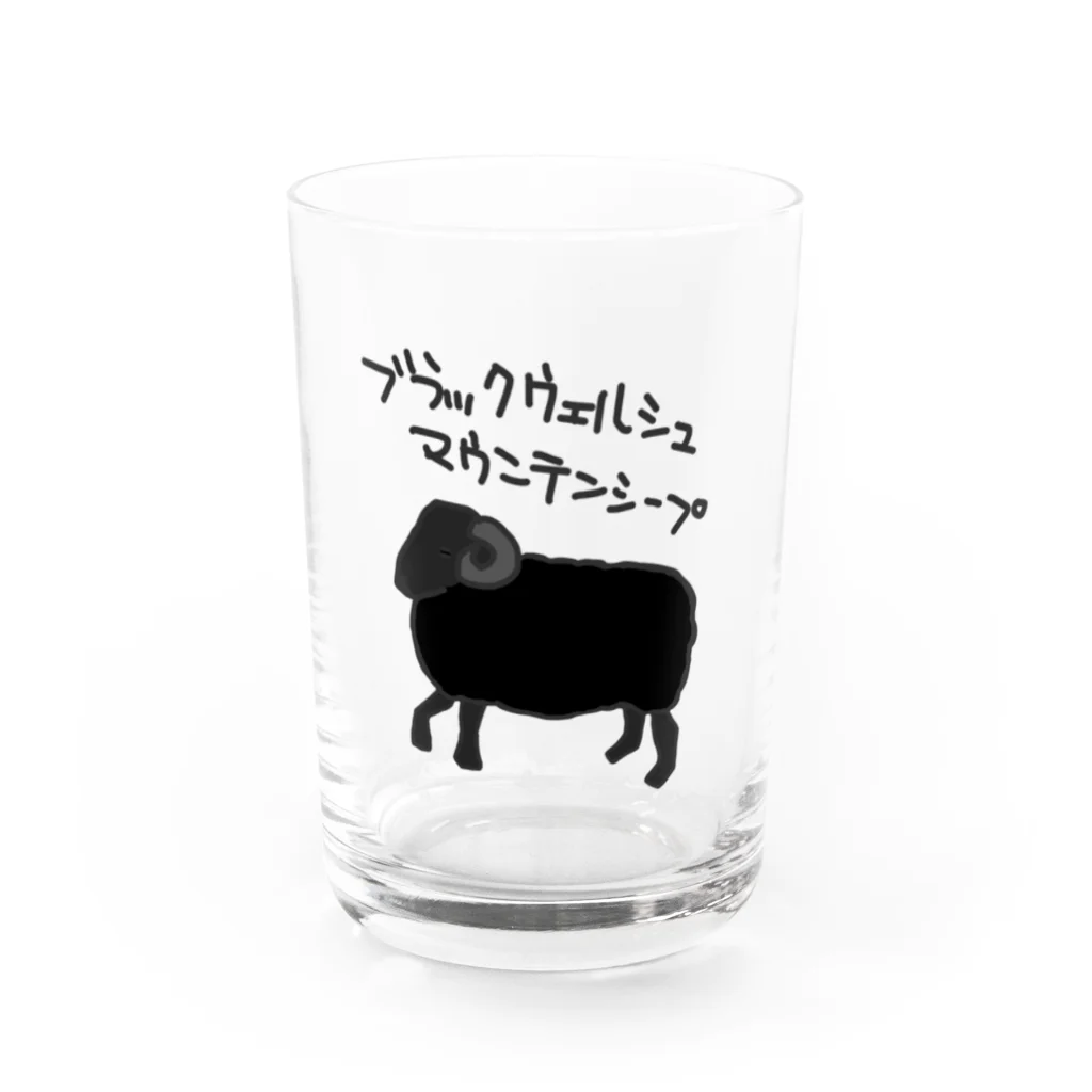 ひつじや のののブラックウェルシュマウンテンシープ Water Glass :front